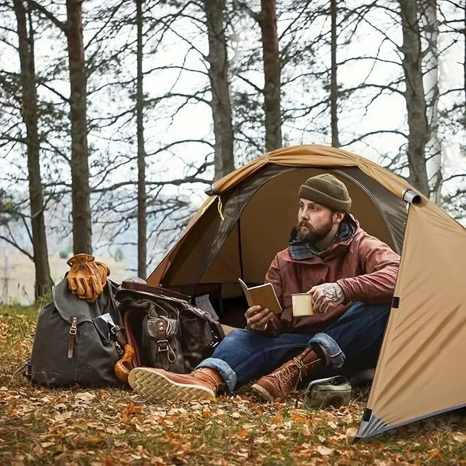 Ultra-Light 1-Person Waterproof Wind and Rain Backpacking Tent for Camping Hiking Mountain Hunting in All 4 Seasons