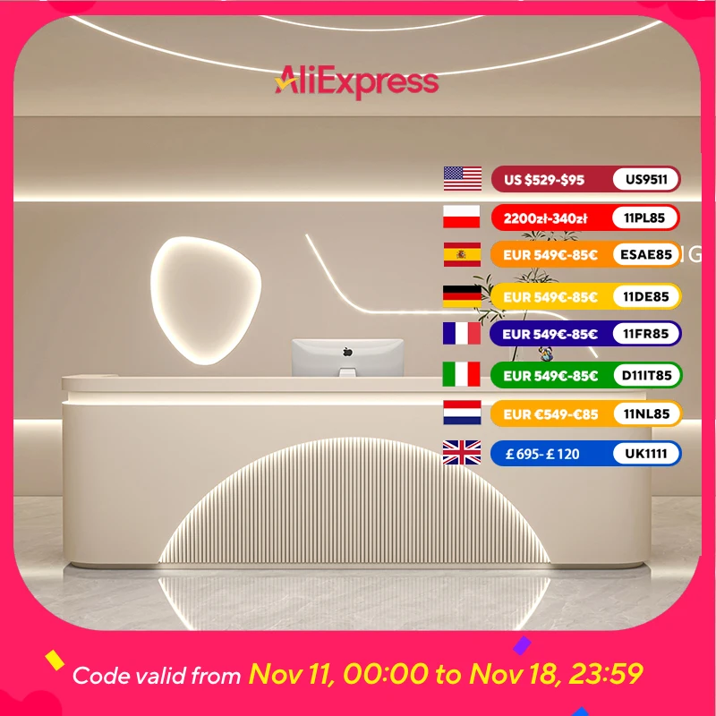 

Aesthetics Reception Desks Counter Organizer Business Modern Reception Desk Salon Luxury Design Mostradores Recepcion Furniture