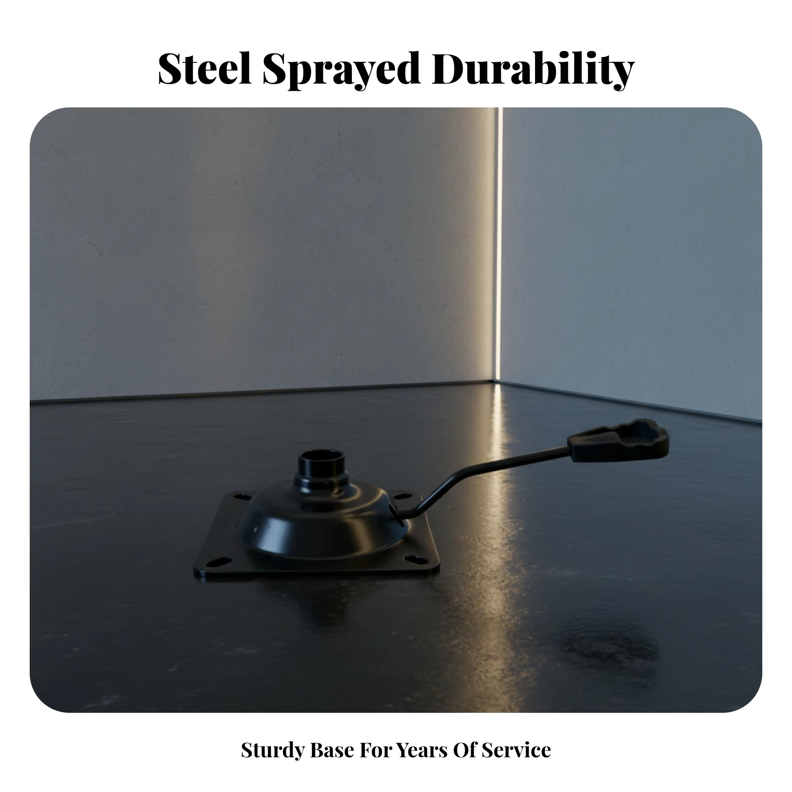 Furniture Part Steel Chair Base Plate Mounting Plate Rounded Corners Side Lever Handle
