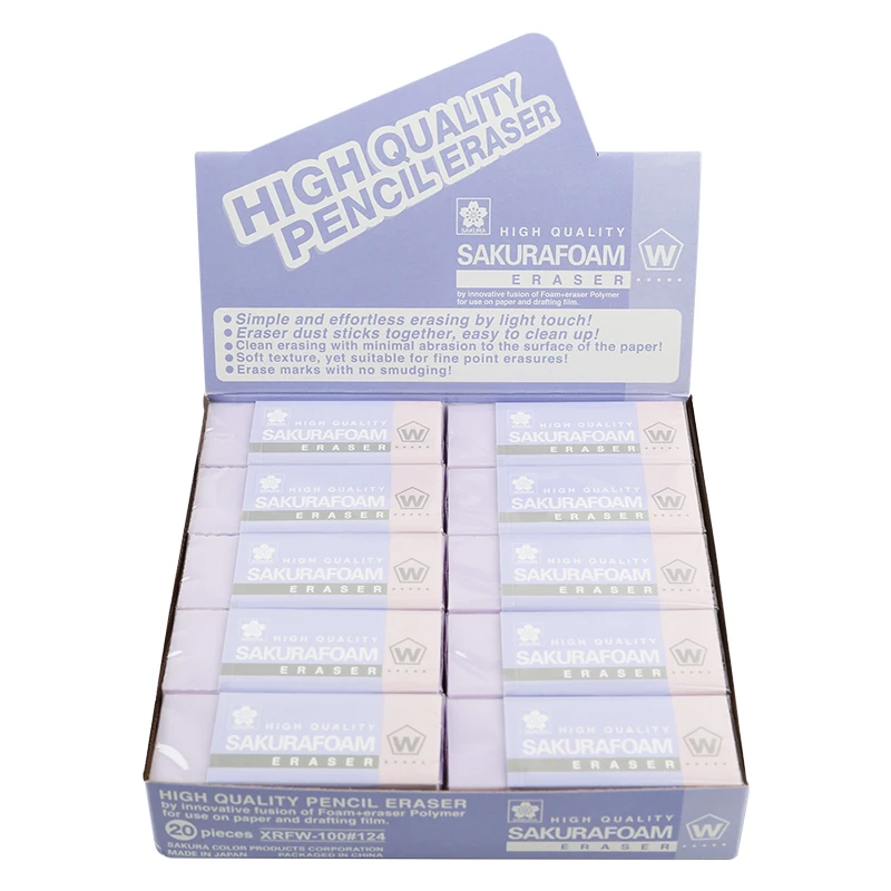 5pcs High Quality Sakura Foam Eraser Professional Drawing Super Clean Rubber Pencil Eraser for Art Drawing Design