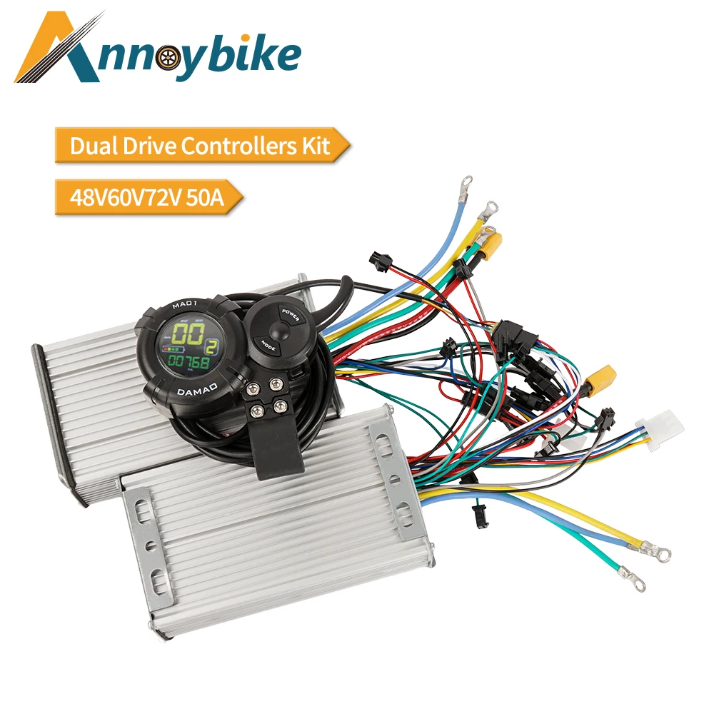 Dual Drive Controller With Colorful LCD Display Accelerator 48V60V72V50A for Electric Scooter Dual Motor 1500W 3000W 3500W