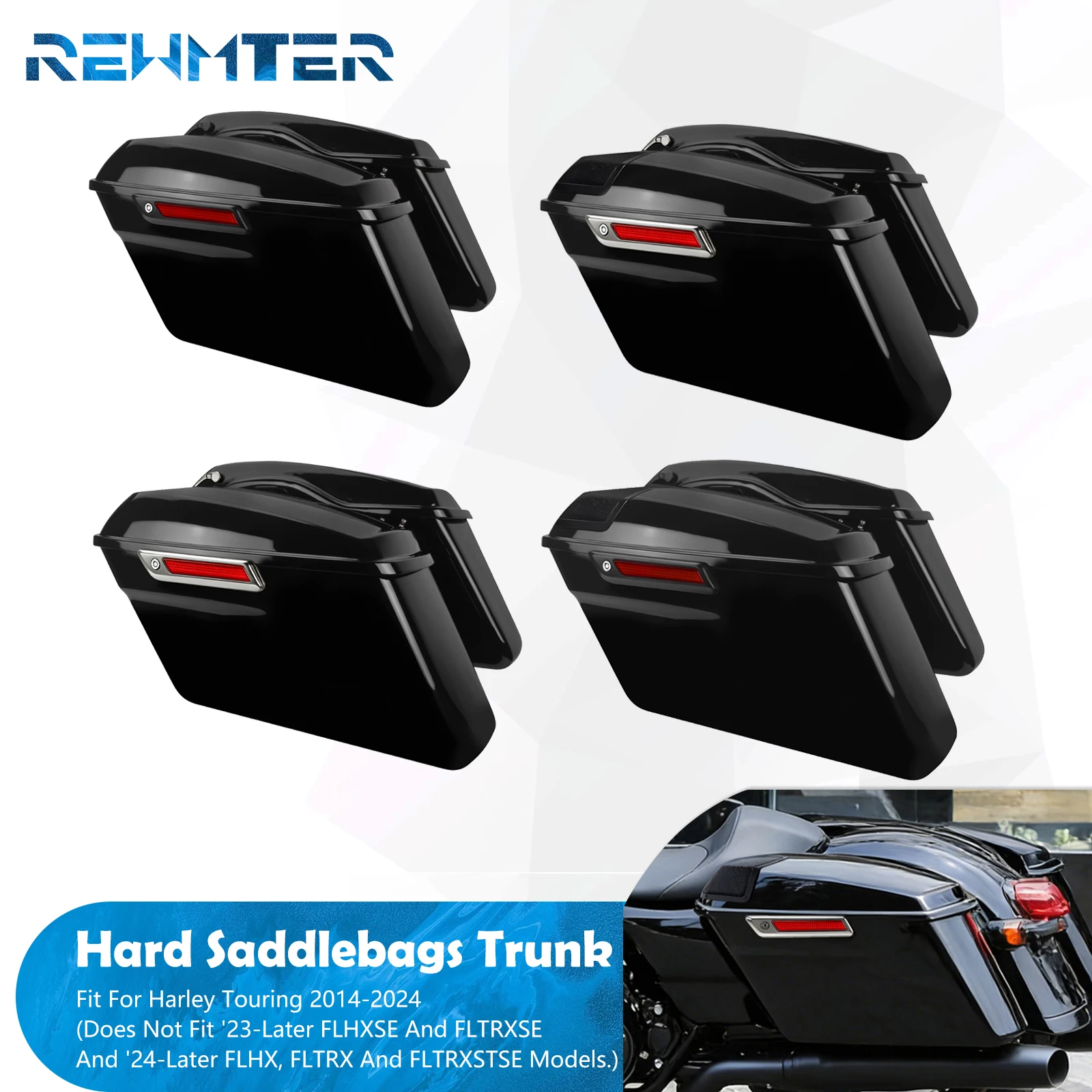 Motorcycle Hard Saddlebag Trunk Luggage Bag For Harley Touring 14-24 Electra Street Glide Road King Ultra Limited FLHTK FLHX