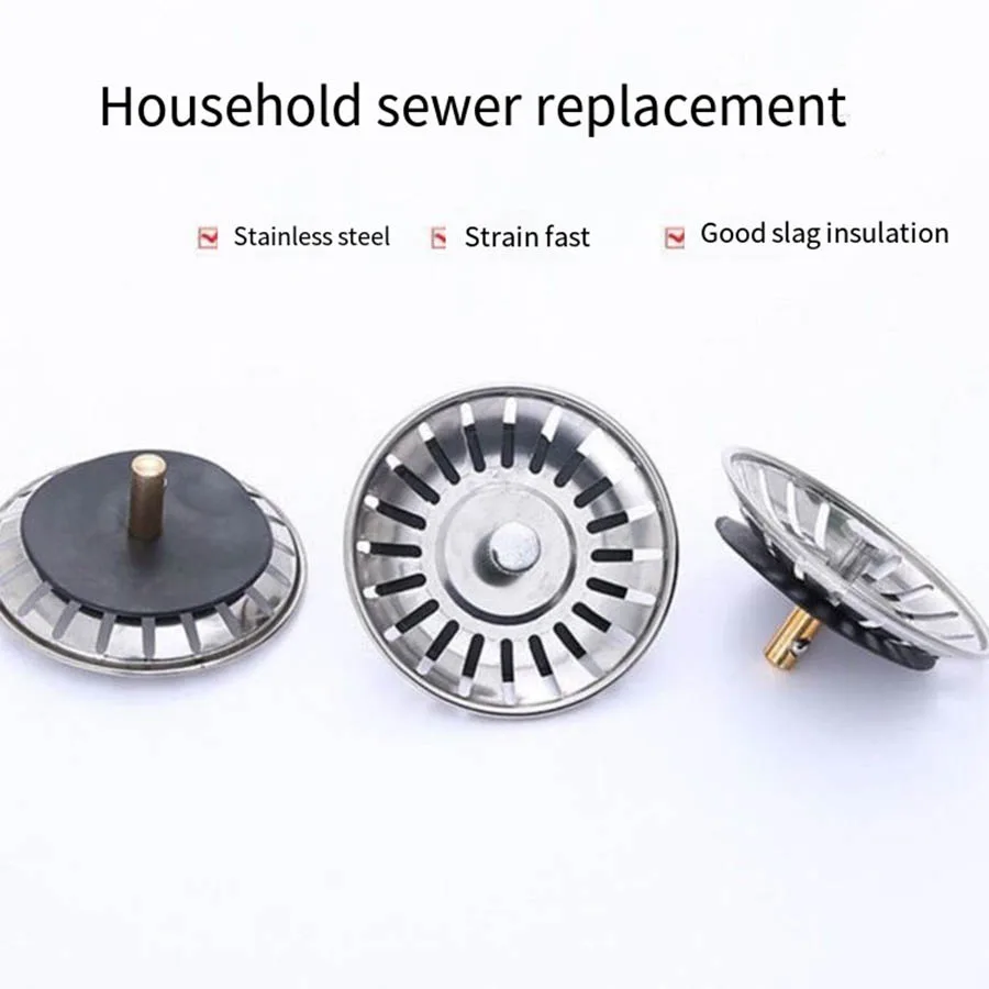 Kitchen Sink Sewer Strainer Basin Drain Stopper Stainless Steel Sink Waste Plug Filter Anti-clog Floor Drain Kitchen Filter