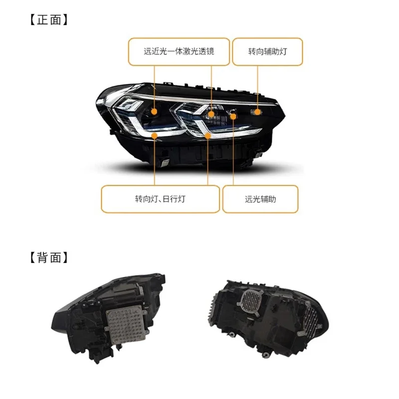 Car Body Kit Front And Rear Bumper Surrounded Grille Headlight Tail Light For BMW G01 G08 Upgrade To BMW F97 LCI X3M Model