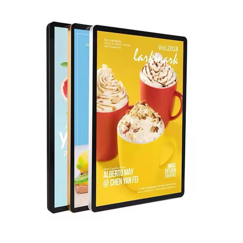 

Ultra-thin Magnetic LED Light Box Tempered Glass Aluminum Frame Light Box Restaurant Advertising Light Box Menu Poster Signboard