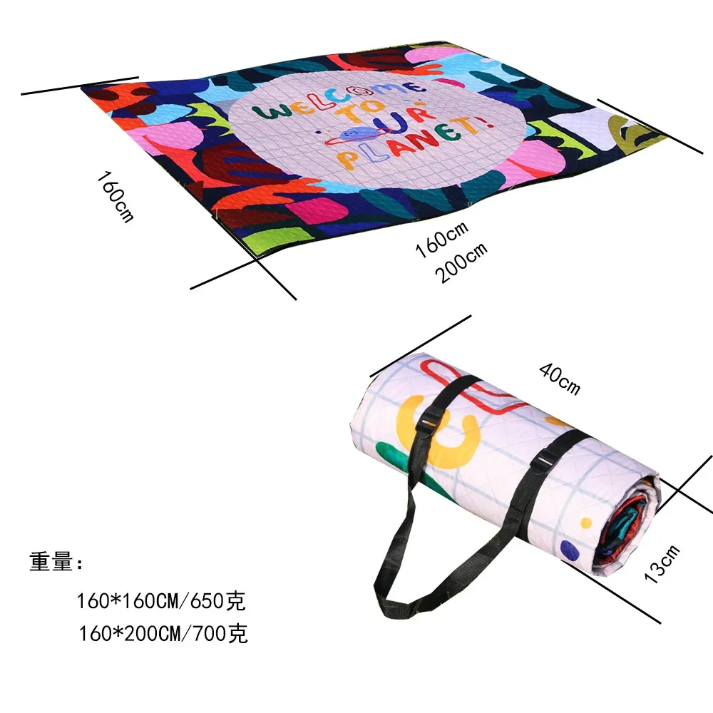 

Camping Moistureproof And Waterproof Mat Outdoor Leisure Picnic Mat Exquisite Printing Beach Mat Portable Pocket Leisure Mat