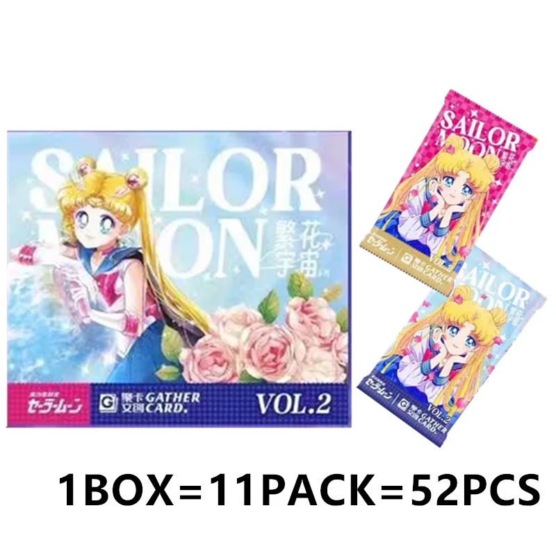 Sailor Moon Cards QIKA Recalling Youth Anime Collection Cards Board Games Toys Mistery Box Birthday Gifts for Boys and Girls