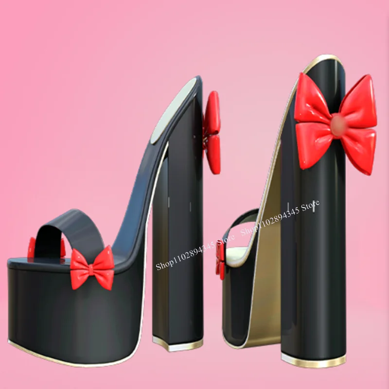 

Black Bow Knot Platform Sandals Peep Toe Shallow Chunky Heel Cool Fashionable Sexy Big Size Woman Shoes Zapatillas Mujer