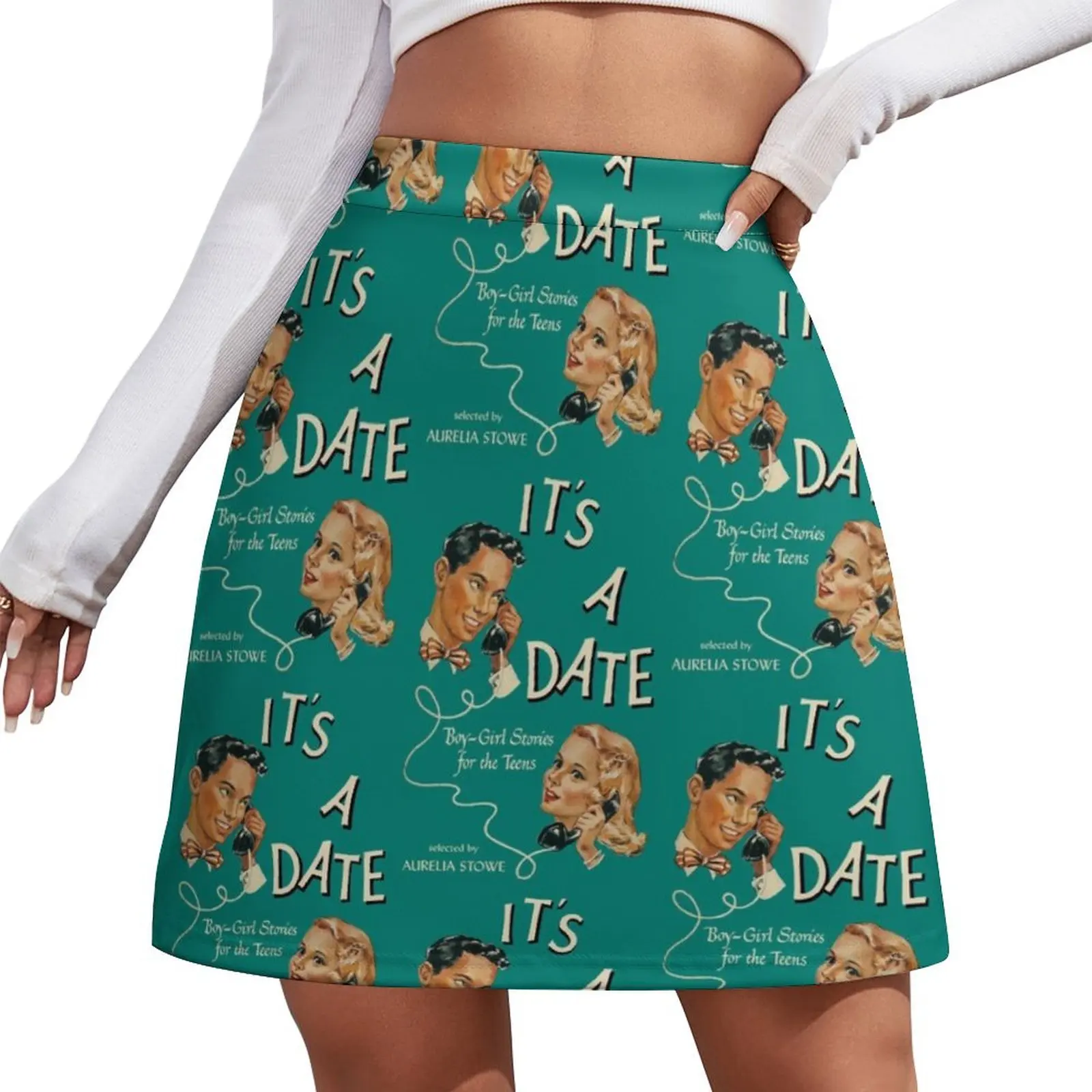 

It's a Date Vintage Book Cover (1950) Mini Skirt women clothing 2026 new arrivals mini denim skirt Female skirt