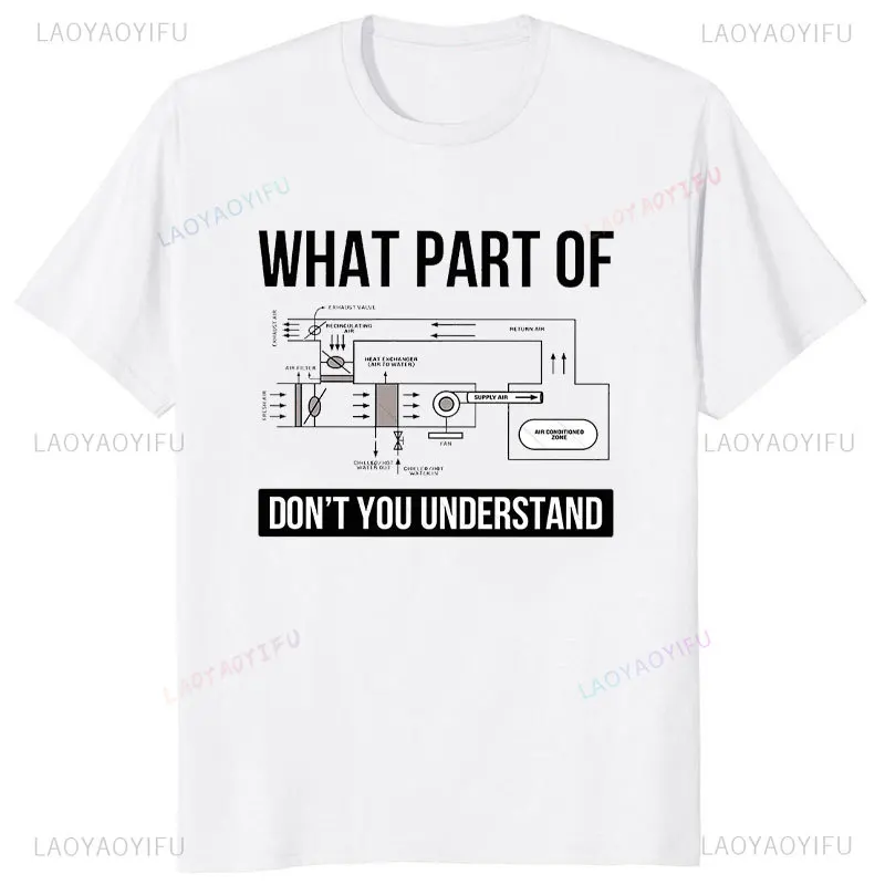 Funny HVAC What Part of Don\'t You Understand Design HVAC Installer Engineers Gift Printed Tee High Quality Cotton Man T-Shirt