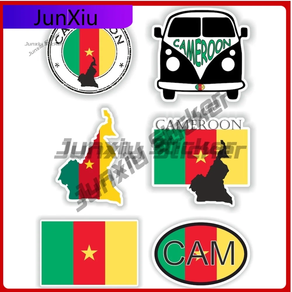 

Cameroon Flag National Emblem Sticker Custom Decals Car Decorations Personalized Stickers For Car Bumper Camping Decals Waterpro