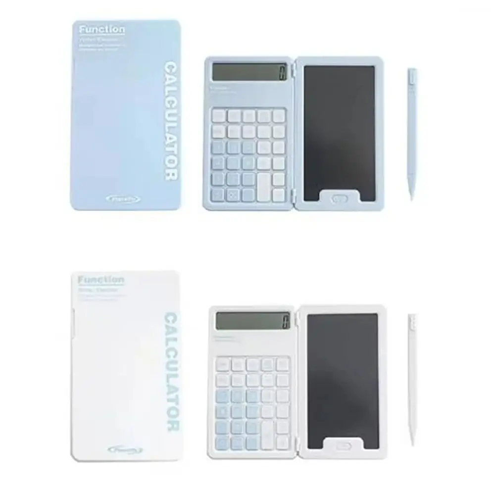 Cute Foldable Calculator Portable LCD Display Mini Finance Calculator Battery Operated Practical Student Calculator