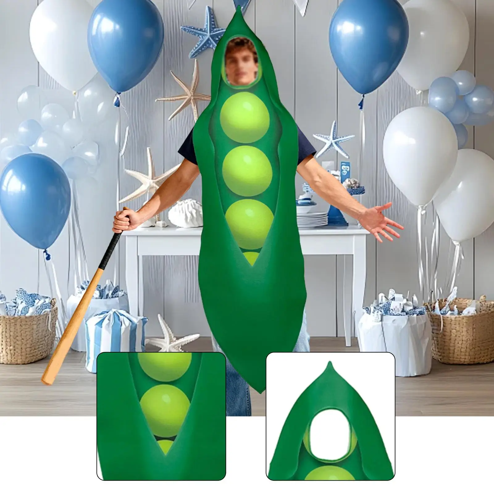 Pea Pod Cosplay Kostüm verkleiden sich für Rollenspiele, Mottoparty, Maskerade, Festival