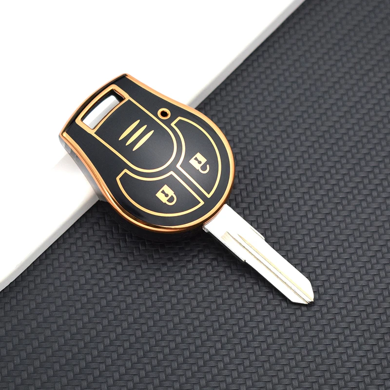 เคส kunci REMOTE mobil กระดุม2เม็ดสำหรับ Nissan Micra K14 Juke marchny TPU เคสใส่กุญแจรถยนต์ที่ห้อยกระเป๋าอุปกรณ์ป้องกัน