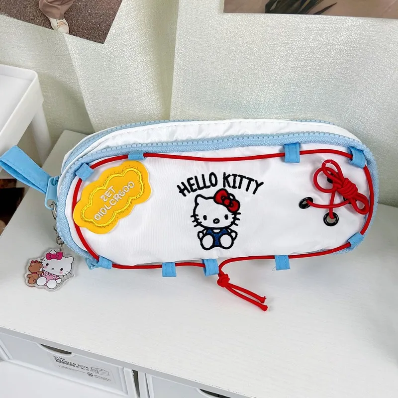 

Hello Kitty Drawstring Pencil Case Sanrio Cosplay Cute Large Capacity Embroidery Stationery Bag