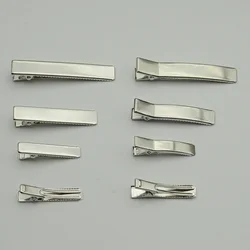 50PCS 3.5cm 5CM 6cm Silver Flat Rectangle Double Prongs Metal Alligator Hair Clips  Acrhed Duck Hairpins Plain Hair Accessories