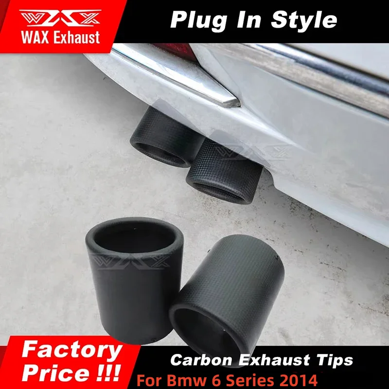 

1pcs For Bmw 6 Series 2014 with AK logo Car Accessorie Carbon Fiber Exhaust Tip Cover Matte Gloss Black Muffler Pipe Nozzle