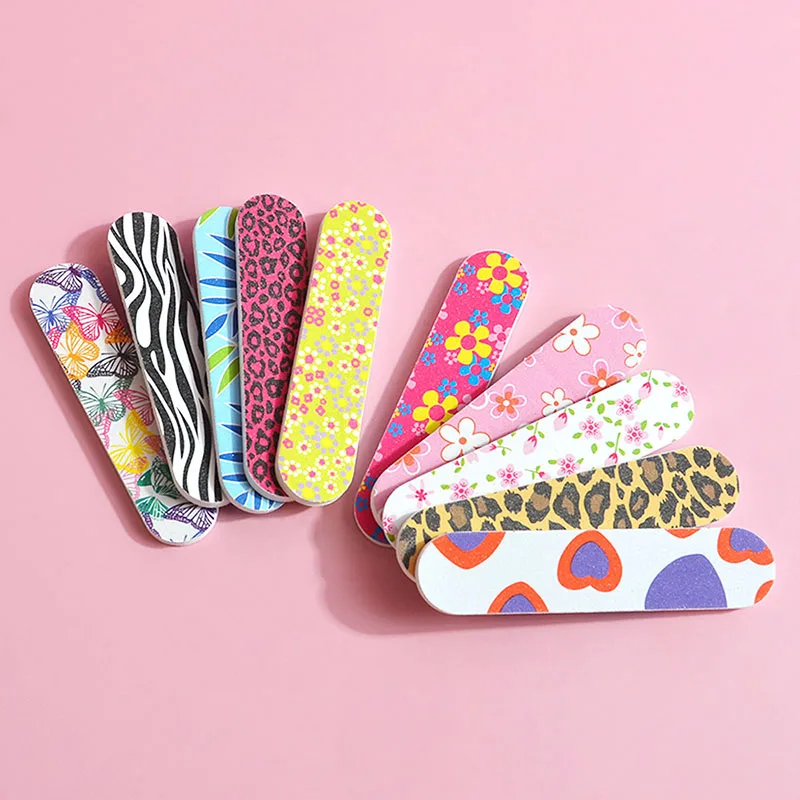 Flower Printed Nail File 9cm Colorful Daisy Nail File Printing Double-Sided Nail File Sharpener Professional Manicure Tools