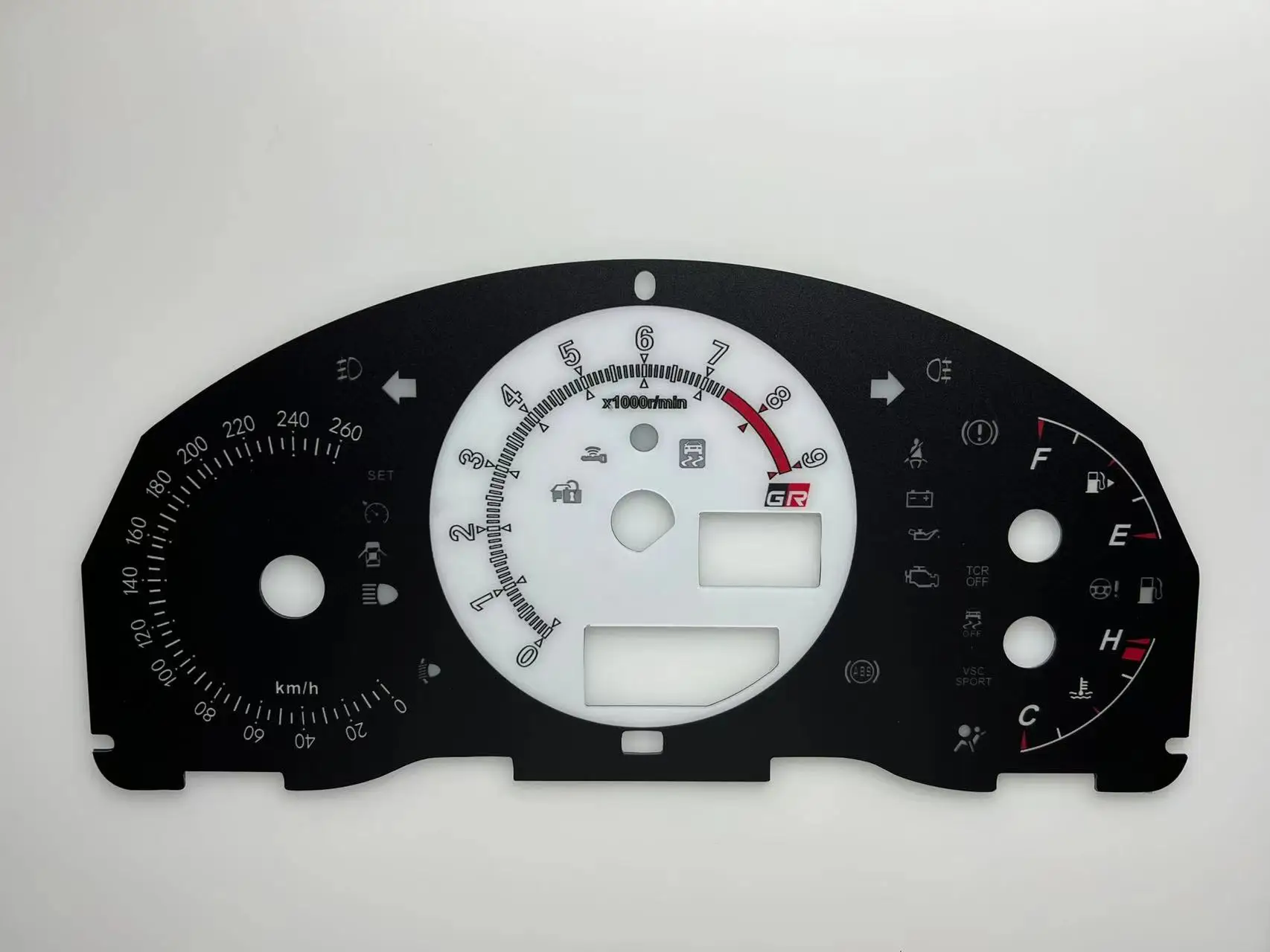 Instrument Cluster Overlay For BRZ/FR-S/86 Gauge Faces Tacho Dial Replacement converted from MPH to Km/h