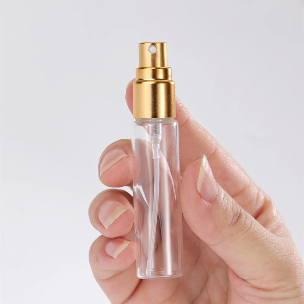 5/10/15ml ขวดน้ําหอมแก้วโปร่งใส Fine Mist สเปรย์ขวด Atomizer Travel ขวดรีฟิลขวดคอนเทนเนอร์เครื่องสําอาง