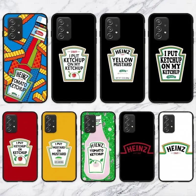 Cute Ins Heinz Tomato Ketchup Mustard Phone Case For Samsung Galaxy S10 S20 S21 Note10 20Plus Ultra Shell