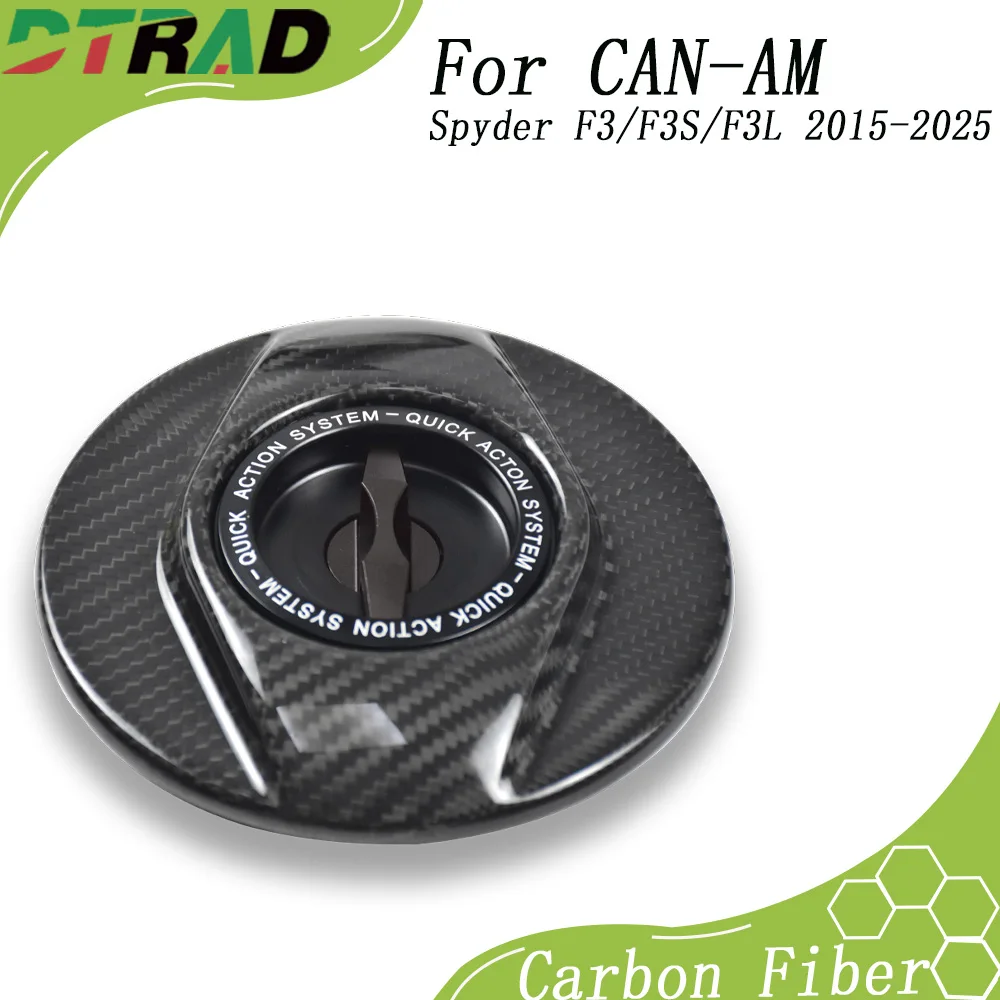 Nuevo Tapón de Combustible de Carbono sin Llave para Motocicleta de 3 Ruedas CAN-AM Spyder F3/F3S/F3 L/F3 Ltd 2015-2025 con Cierre Rápido