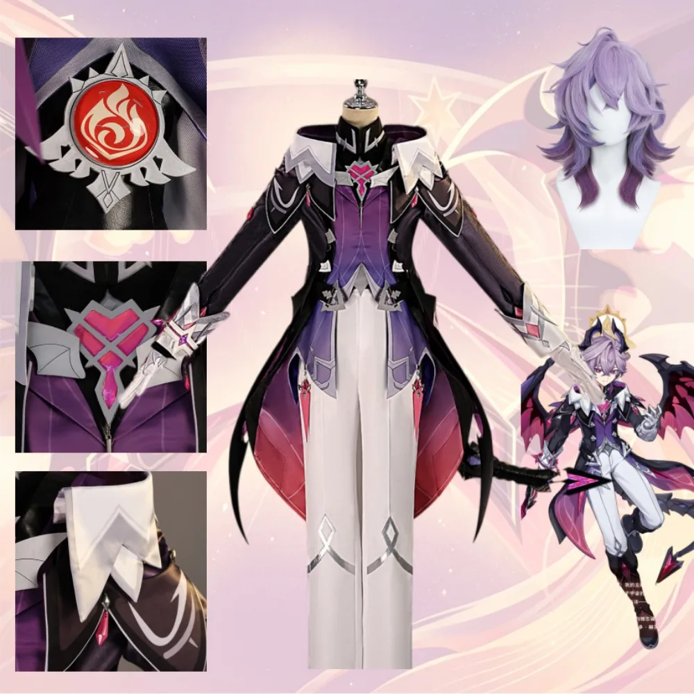 Genshin Impact Durin Varka Cosplay Costume, Full Set, Dragon Wings, Tail, Wig, Accessories product photo