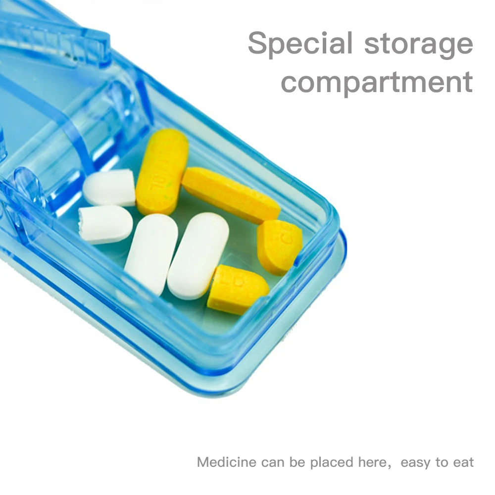 Portable Pill Cutter Box Mini Drug Box Tablet Cutter 6 Colors Pill Case Storage Crusher Travel Pill Box