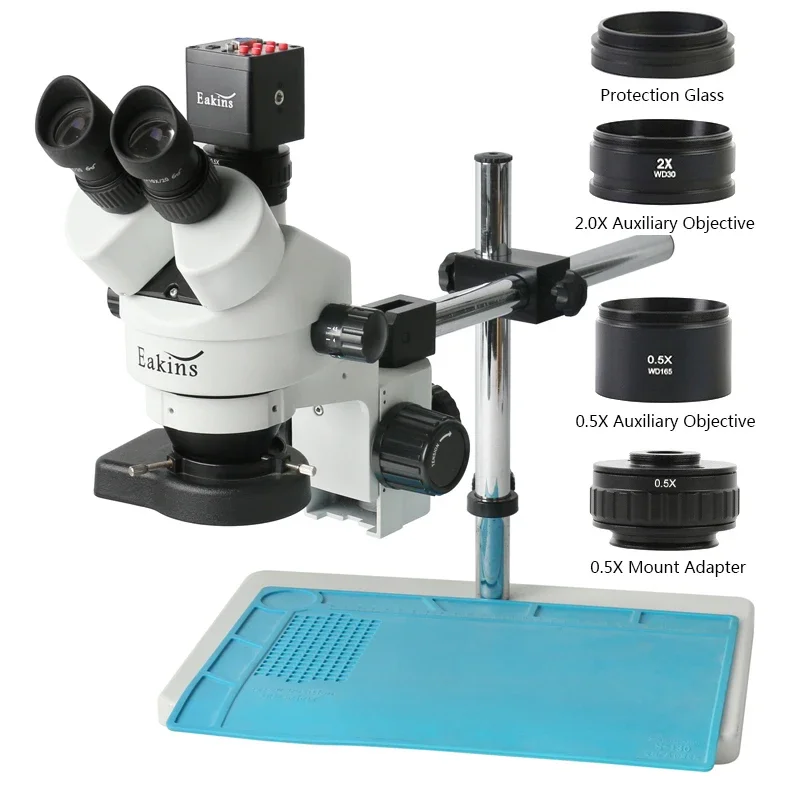 Professional Simul Focal 3.5X-90X Trinocular Stereo Microscope 13MP SONY IMX307 HDMI VGA Camera For PCB Soldering