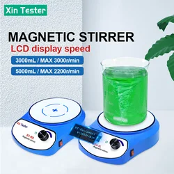 Xin Tester 2200/3000rpm Magnetic Stirrer Laboratory Digital Display 3L/5L Liquid Mixer with Stir Bar 100-240V