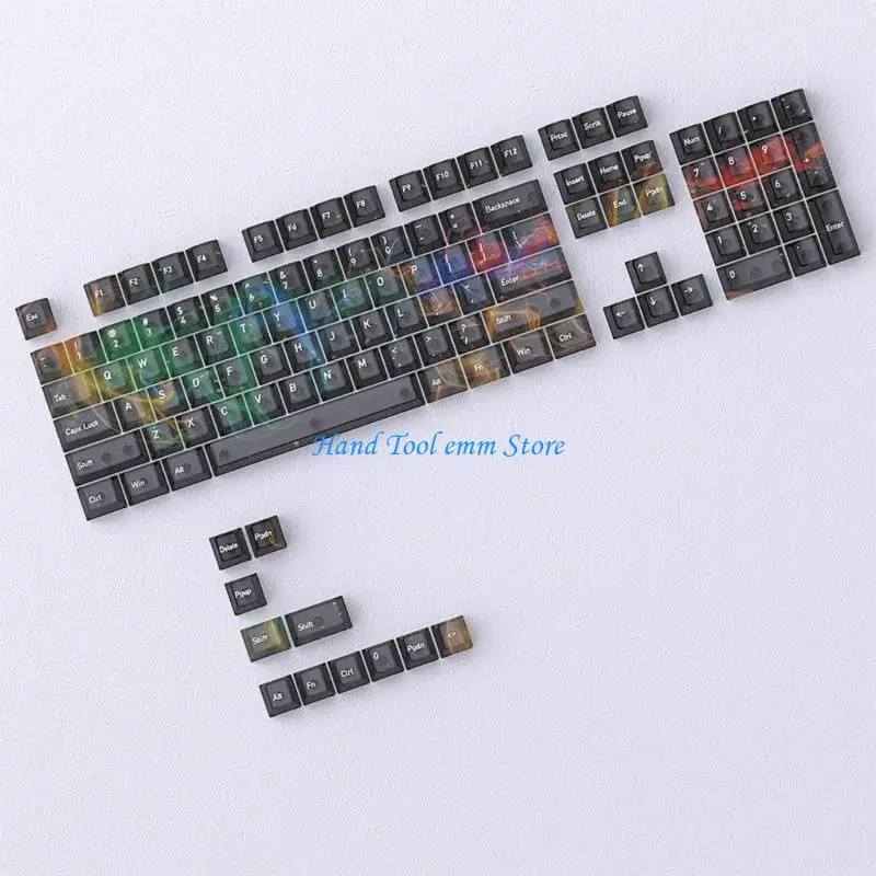 

H37F Rainbow Color Clear Effect Keycaps Set 115 Keys for Multiple Layouts