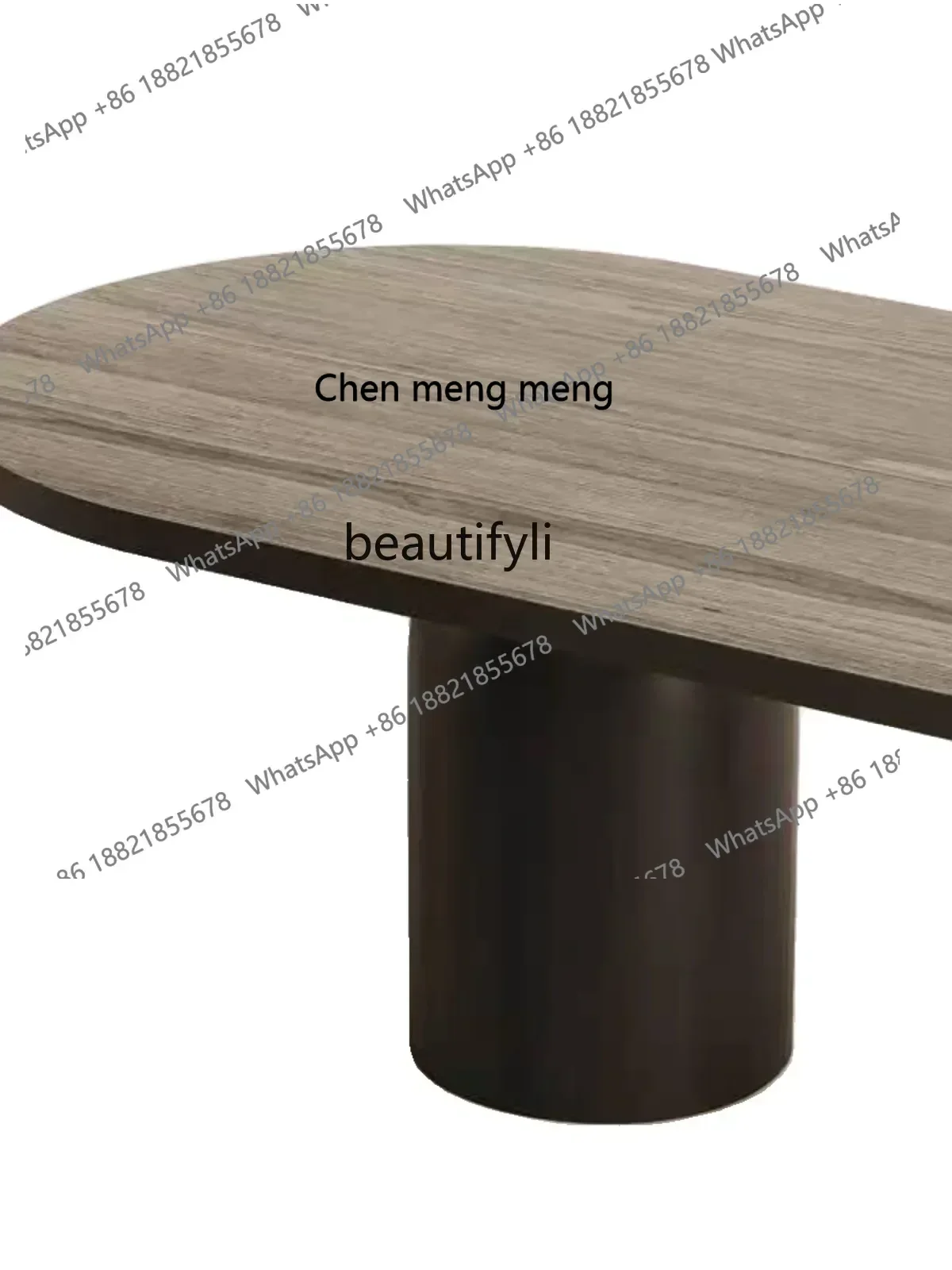 Meja Makan Oval Kayu Solid Nordik X C, Desain Sederhana Modern Warna Hitam Ukuran Besar