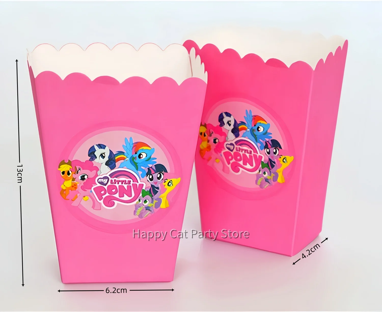 Little Pony Handle gift bag Party Decor Pony Popcorn Box Kraft Gift Box Baby Shower Kids Gifts Packaging Girls Party Supplies