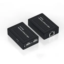 100M 2 Port USB 2.0 Extender Via RJ45 Cat5e Cat6 Ethernet Network Cable for Webcam Camera Mouse Keyboard Printer USB Flash Disk