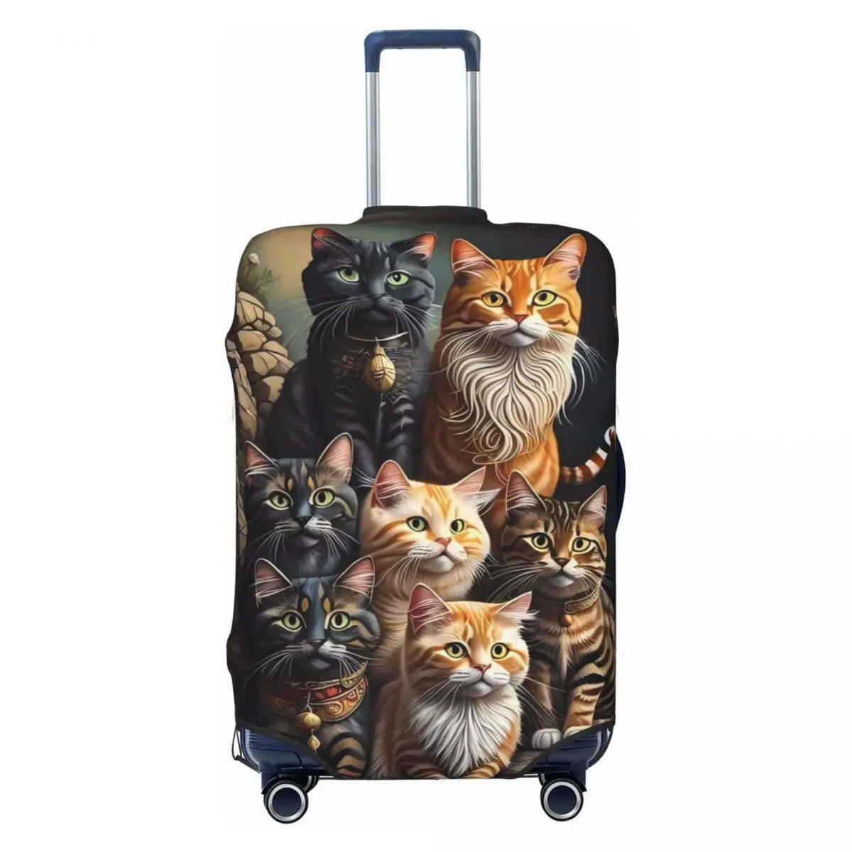 Kawaii Cats Suitcase Cover Colorful Animal Print Holiday Cruise Trip Practical Luggage Case Protector