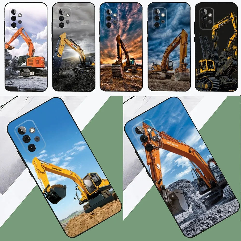 

Excavator Phone Case For SamsungS24,23,22,21,S20 ,Pro10,S30Plus,S9,20lite Ultra Black Cover