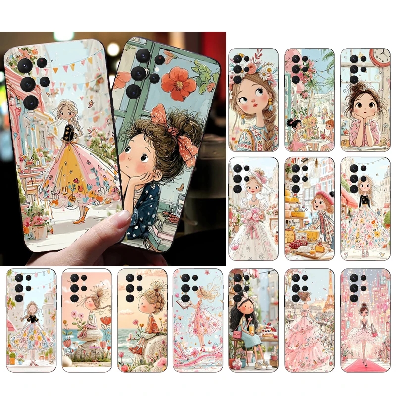 

Lovely Girl Phone Case For Samsung Galaxy S25 S24 S23 S22 S21 Ultra S24 S23 S22 S21 S25 Plus S24 S20 FE