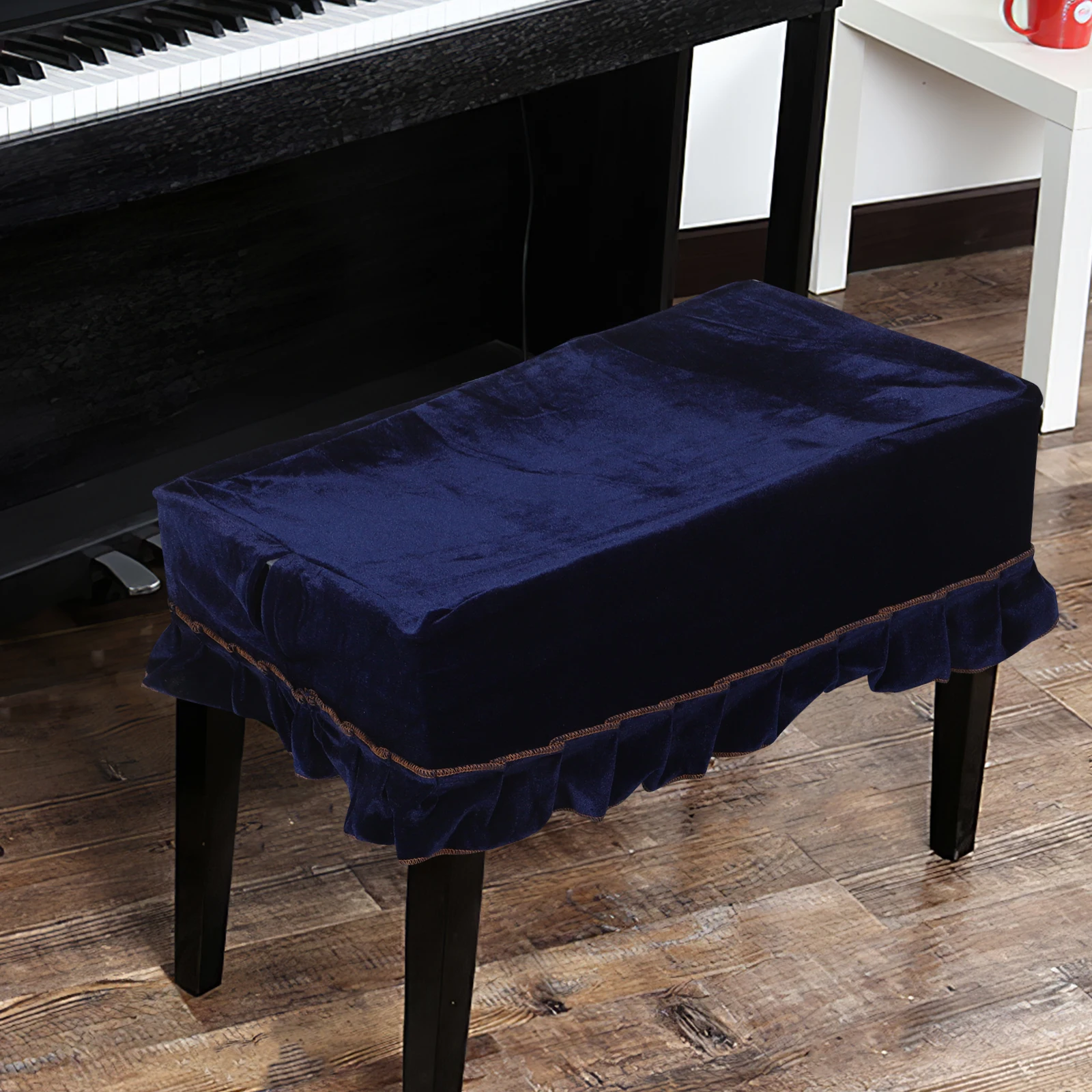 

Pleuche Piano Bench Cover 23.6X15.7Inch Stretchable Soft Protector For Single Bench Elegant Dust Cover Living Room Bedroom Use