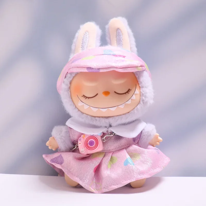 17CM V1/V2/V3 Labubu Doll Clothes Cute Outdoor Casual Wear Accessories Soft Doll Outfits Replacement Costume Kid's Gifts
