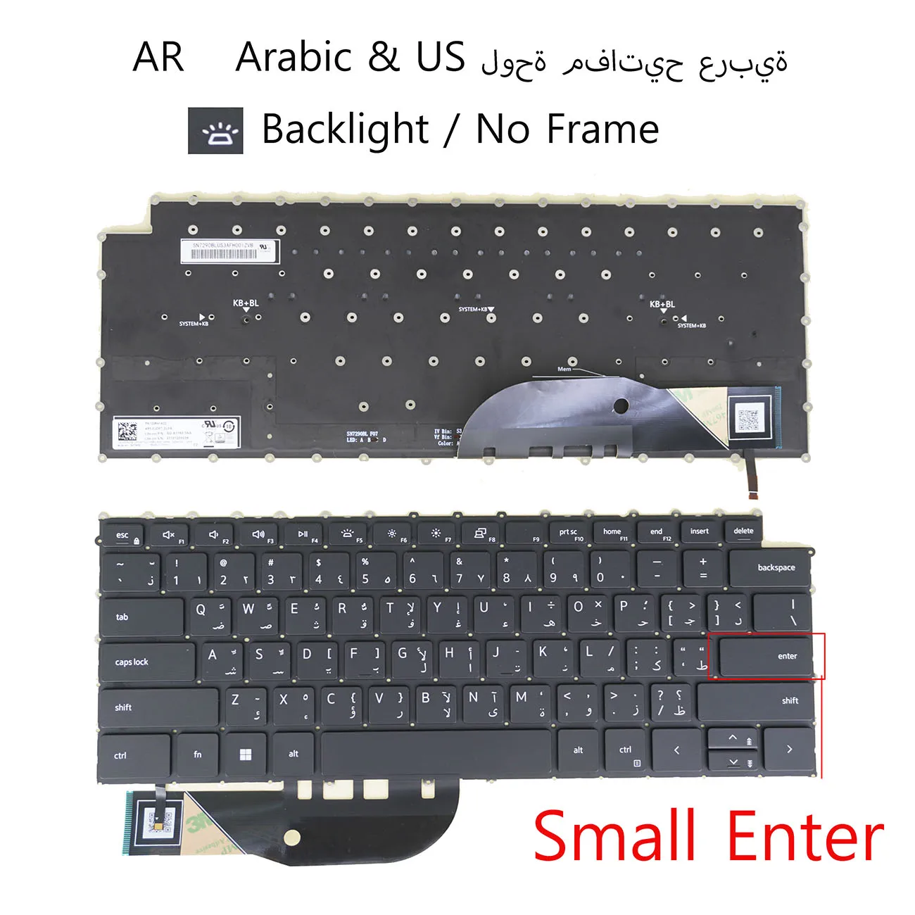 

Arabic Laptop Keyboard for DELL PK133RH1A02 SG-A1150-3NA 23121200240 0D0KDW Precision 5550 5560 5750 5760 5570 5770 Backlit