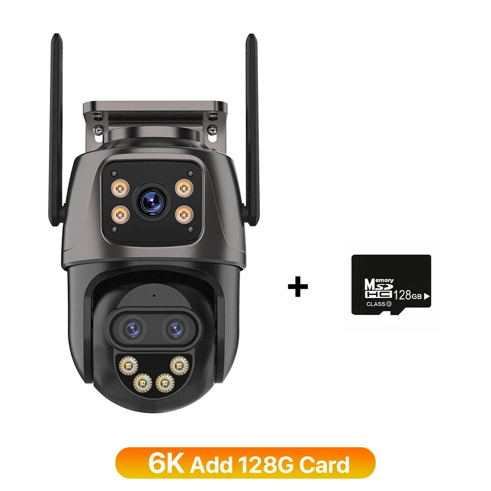 Wonsdar IP-Kamera 6K 9MP HD WiFi Außenkamera 8-fach Zoom Drei Objektiv Dual Screen Home Security PTZ-Kamera 6MP Videoüberwachung iCSee 4