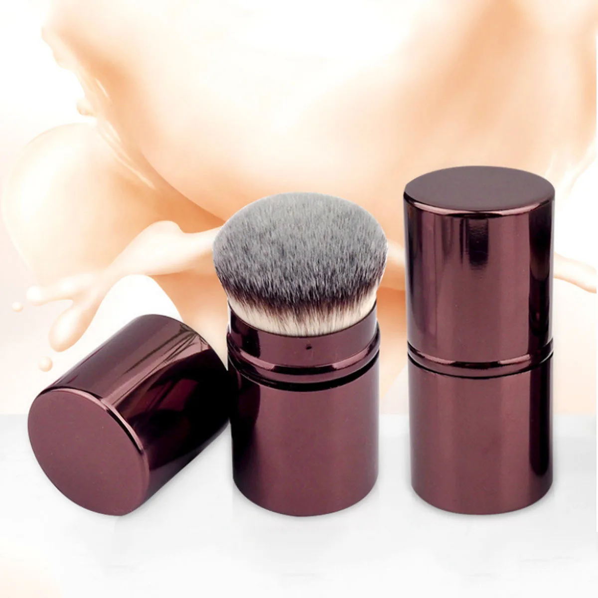 Novo pincel de maquiagem retrátil portátil único, pincel de pó solto, pincel de blush, pincel mágico sem rastros que não absorve pó, presente de maquiagem
