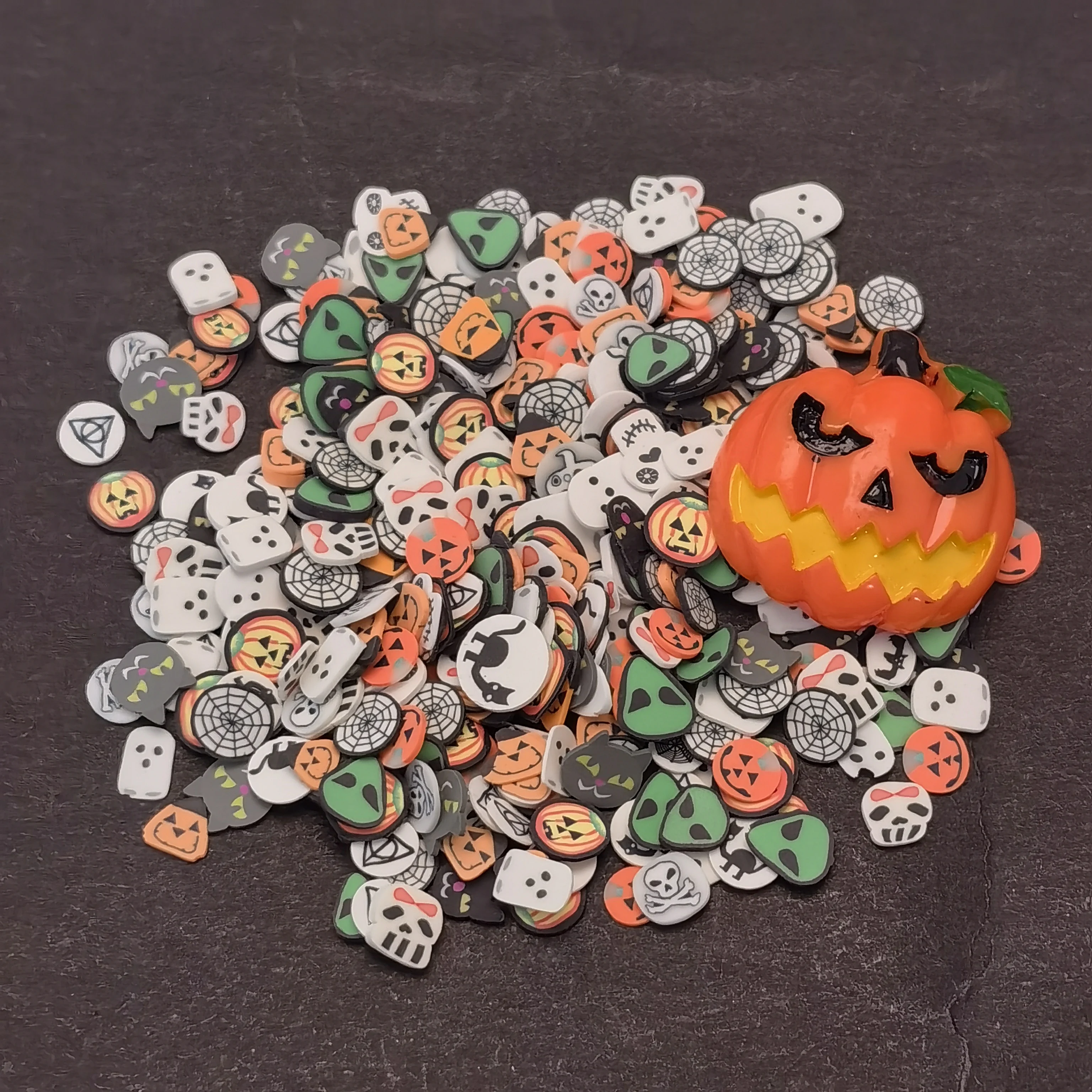 Halloween Slime Slices Polymer Clay Pumpkin Sprinkles Crafts Nail Shaker Card Decoration DIY Crystal Mud Filler Accessories