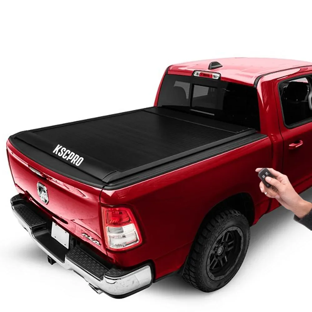 KSCPRO WATERPROOF ROLLER SHUTTER TONNEAU COVER AUTOMATIC ROLLER LID FOR DODGE RAM 1500 =DS DT FIT WITH BED RACK