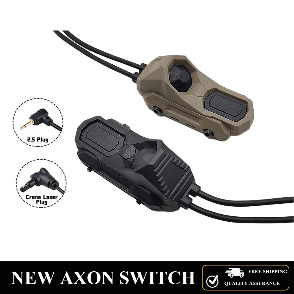Hunting Scout Light, Tactical Flashlight PEQ Laser Button, AXON Remote Two-Wire Dual Function Pressure Switch SF/2.5/Crane Plug