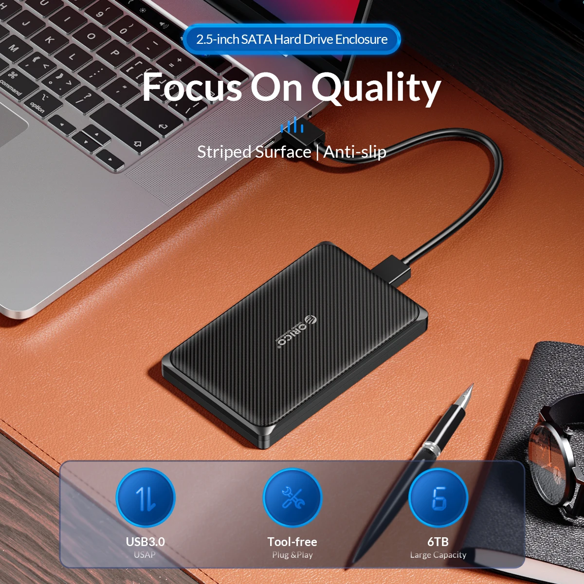ORICO HDD Case 2.5 Inch Hard Drive Enclosure SATA to USB3.0 External HDD Case 5Gbps for 2.5