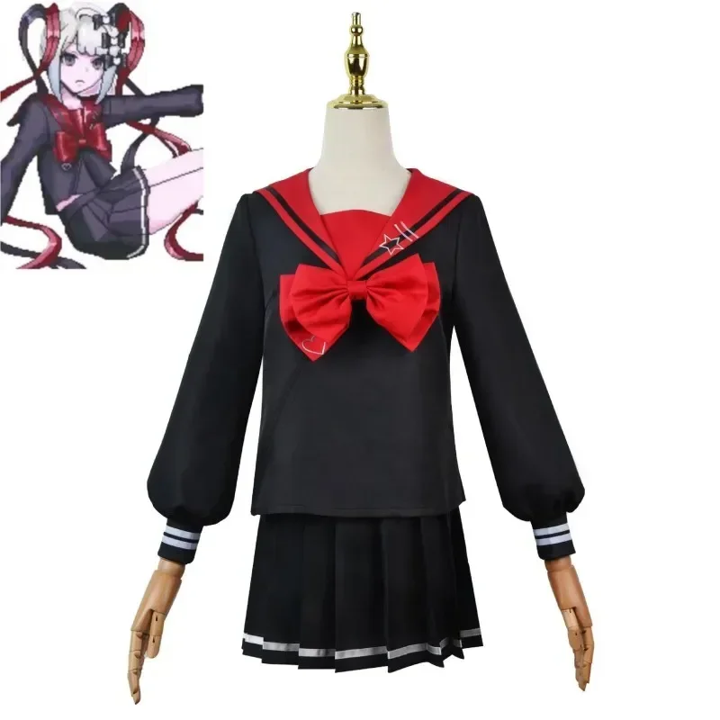 Game Rain KAngel Ame OMG Kawaii Angel NEEDY GIRL OVERDOSE Cosplay Costume Wig Anime Black Red Sailor Uniform Halloween Suit