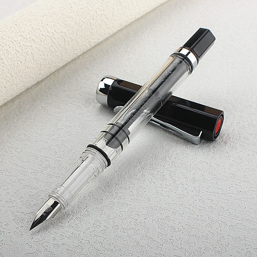 Pluma estilográfica de pistón transparente, alta calidad, 698