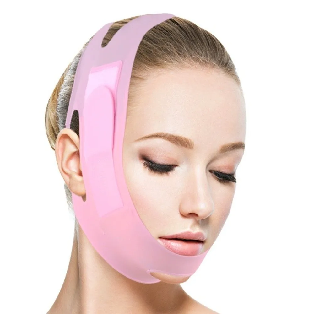 Correa de silicona para la cara, máscara con cinturón, elasticidad antiarrugas, máscara ovalada, reutilizable, esculpido, correa adelgazante para el cuello