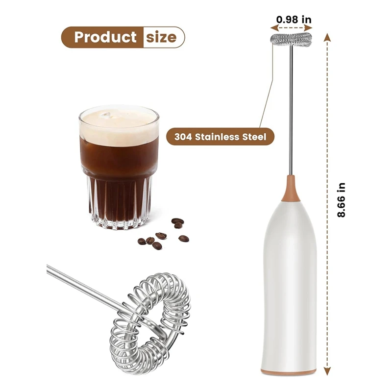 Milk Frother Rechargeable, Rechargeable Milk Frother Handheld Powerful Coffee Frother For Coffee Latte, Cappuccino Easy Install